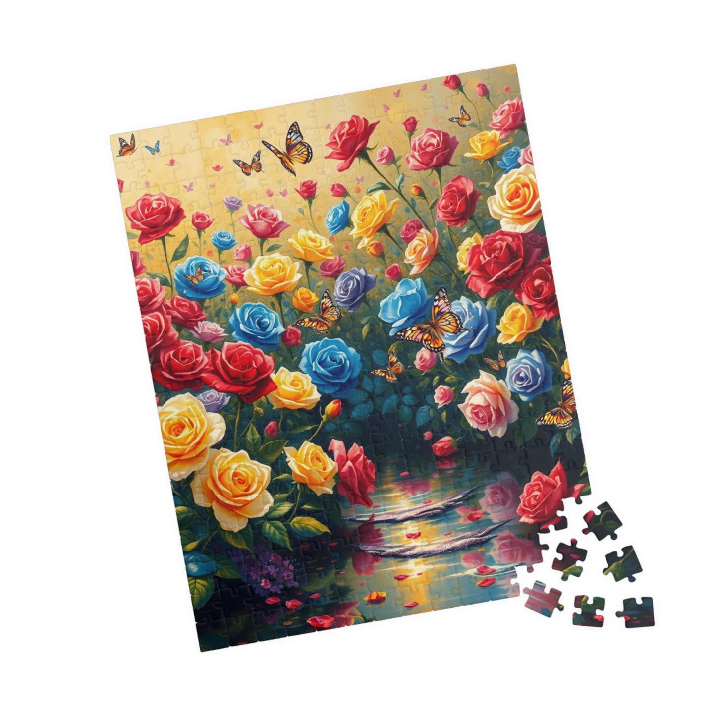 Rose Butterfly Garden Puzzle, Nature-Themed Jigsaw Game, Flower Art Decor, Family Game Night, Birthday Gift for Friends Puzzle The Puzzle Chest