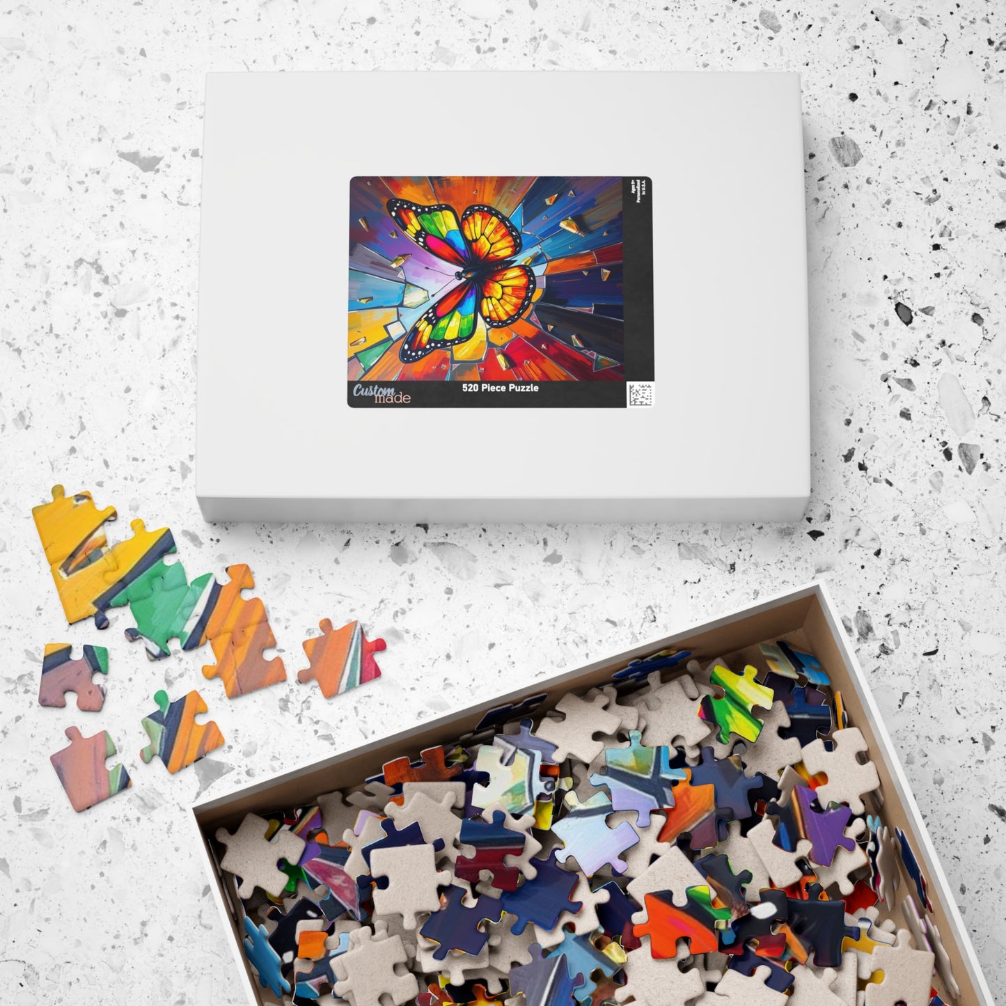 Colorful Butterfly Jigsaw Puzzle - 110, 252, 520, 1014-Piece, Stress Relief Game, Fun Family or Solo Activity, Home Entertainment Gift Idea