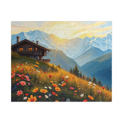 Scenic Mountain Jigsaw Puzzle - 110, 252, 520, 1014-piece, Nature Decor, Gift for Nature Lovers, Family Fun, Indoor Activity 110 pcs (Horizontal) Puzzle The Puzzle Chest