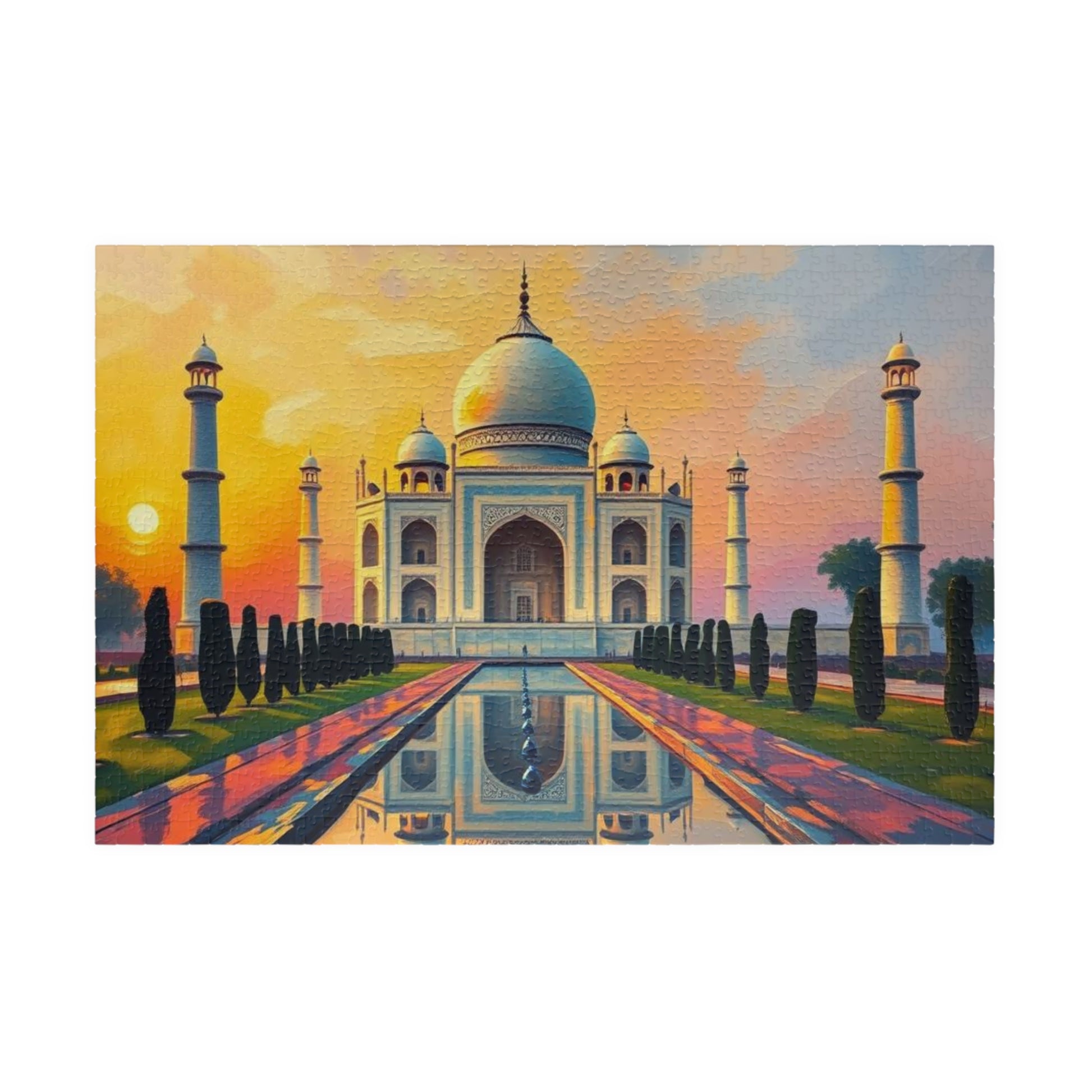 Taj Mahal Puzzle - Religious Monument in India, 100-1000 Piece Puzzle, Faith-Based Historical Puzzle, Landmark Puzzle, Muslim Art Gift 1014 pcs (Horizontal) Puzzle The Puzzle Chest