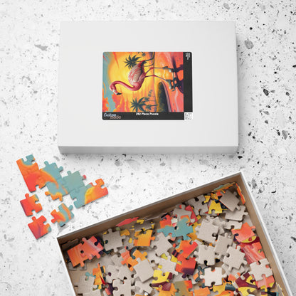 Retro Flamingo Skateboarding Puzzle, Pop Art Jigsaw Game, Fun Indoor Activity, Gift for Puzzle Lover, Family Game Night, Unique Brain Teaser Puzzle The Puzzle Chest