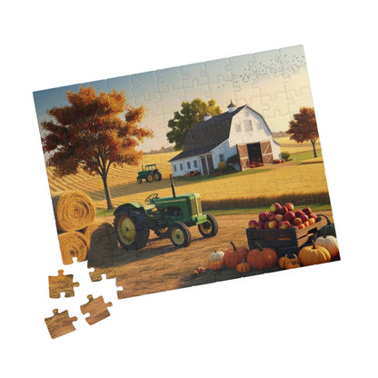 Fall Farm Scene Puzzle - 110-1014 Pieces Landscape Jigsaw Game, Gift for Autumn Lovers, Perfect for Family Game Night, Agricultural Art Puzzle The Puzzle Chest