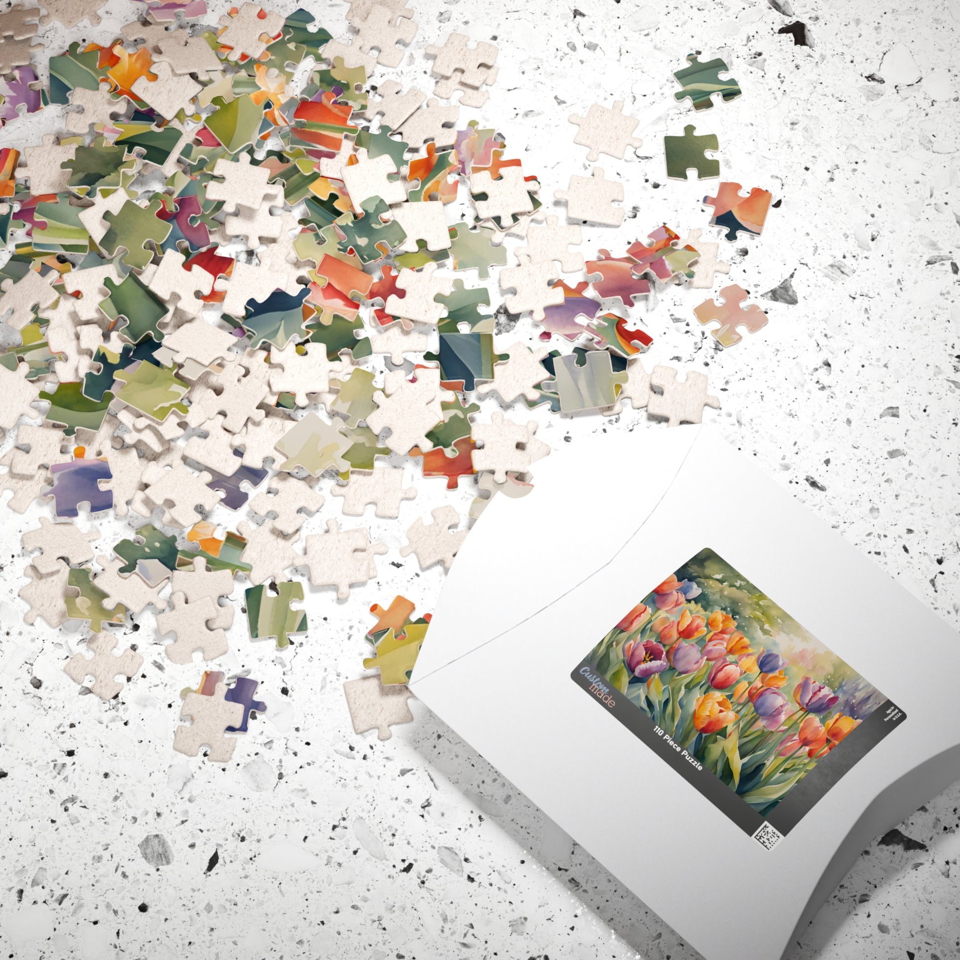 Colorful Flowers Jigsaw Puzzle, 110-1014 Piece Whimsical Tulip Art Botanical Tabletop Game for Quiet Family Time Activity, Puzzle Lover Gift Puzzle The Puzzle Chest