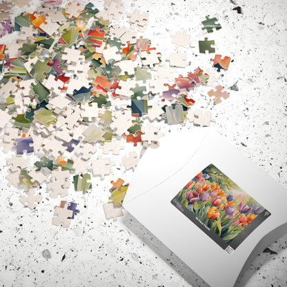 Colorful Flowers Jigsaw Puzzle, 110-1014 Piece Whimsical Tulip Art Botanical Tabletop Game for Quiet Family Time Activity, Puzzle Lover Gift Puzzle The Puzzle Chest
