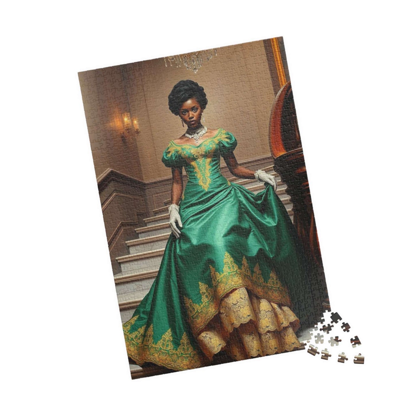 Victorian Ballroom Dance Jigsaw Puzzle - Black Woman, African American 1014 pcs (Vertical) Puzzle The Puzzle Chest