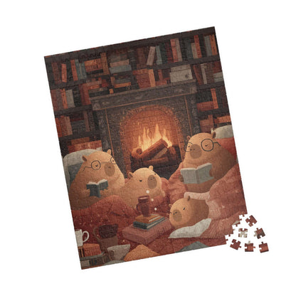 Capybara Library Jigsaw Puzzle - Cute Storybook Scene, Cartoon Puzzle Art 520 pcs (Vertical) Puzzle The Puzzle Chest