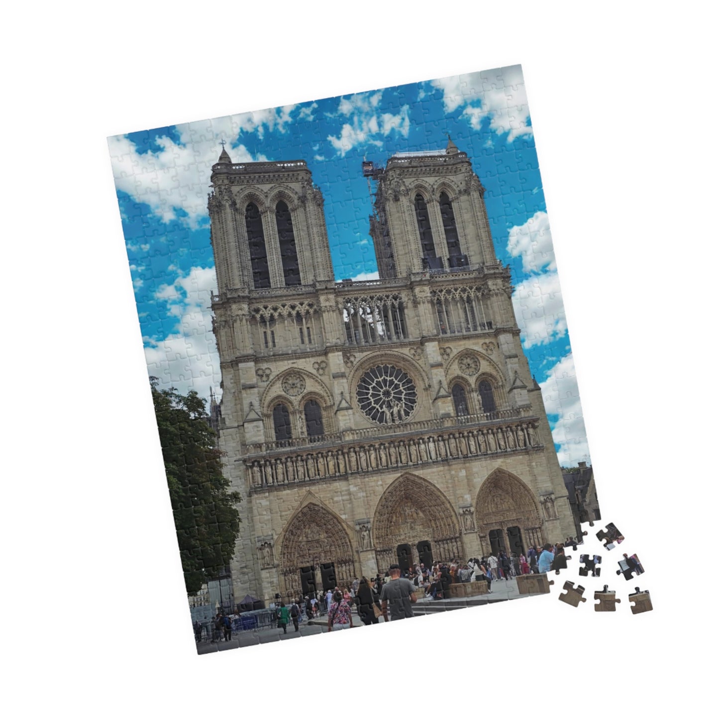 Notre Dame Cathedral Jigsaw Puzzle - Realistic Historical Landmark, Paris France Famous Monument Church, French Gothic Architecture 520 pcs (Vertical) Puzzle The Puzzle Chest