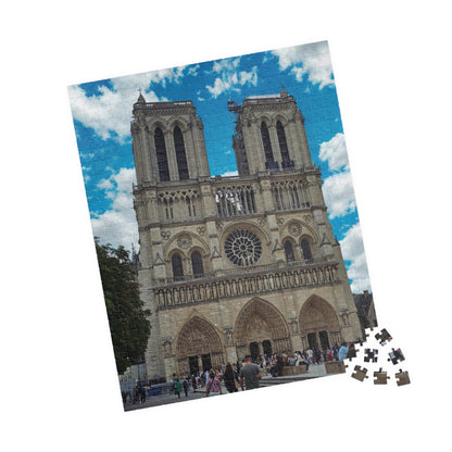 Notre Dame Cathedral Jigsaw Puzzle - Realistic Historical Landmark, Paris France Famous Monument Church, French Gothic Architecture 520 pcs (Vertical) Puzzle The Puzzle Chest