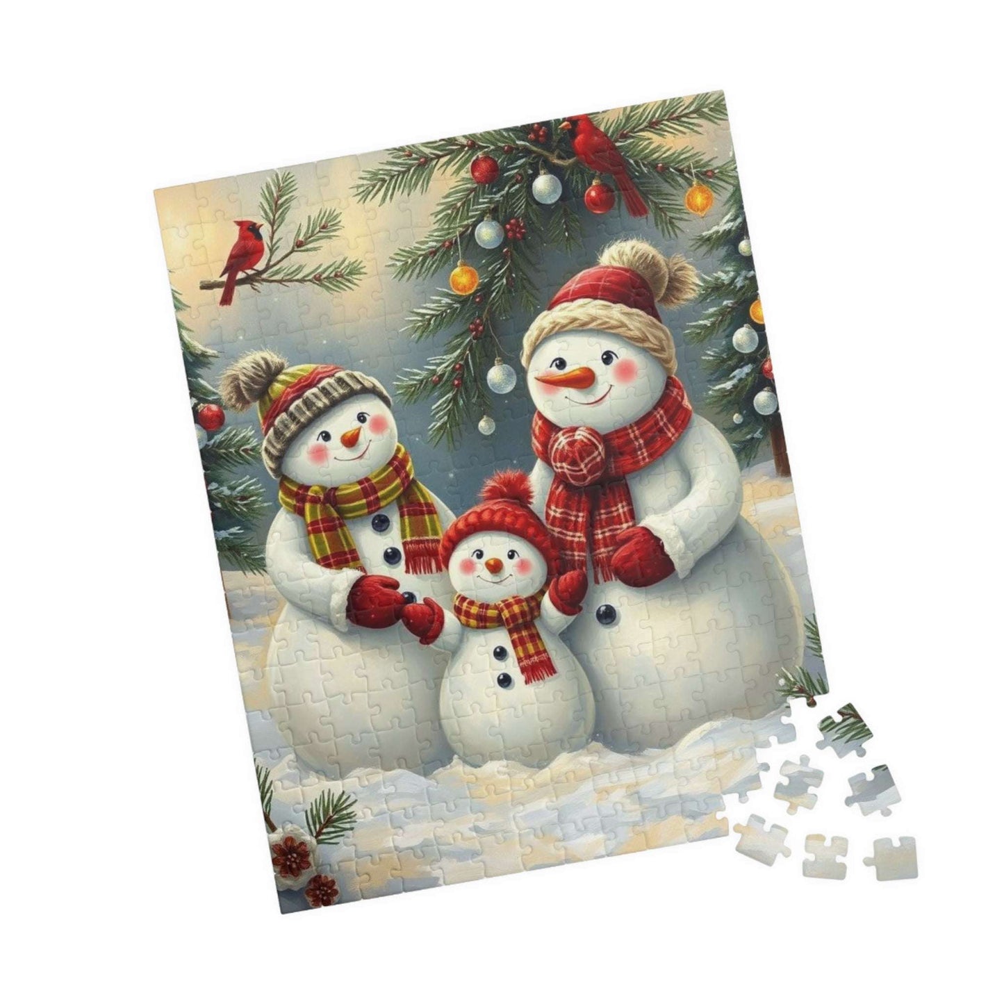 Snowman Family Jigsaw Puzzle for Adults, 110/252/520/1014-piece Christmas Puzzle