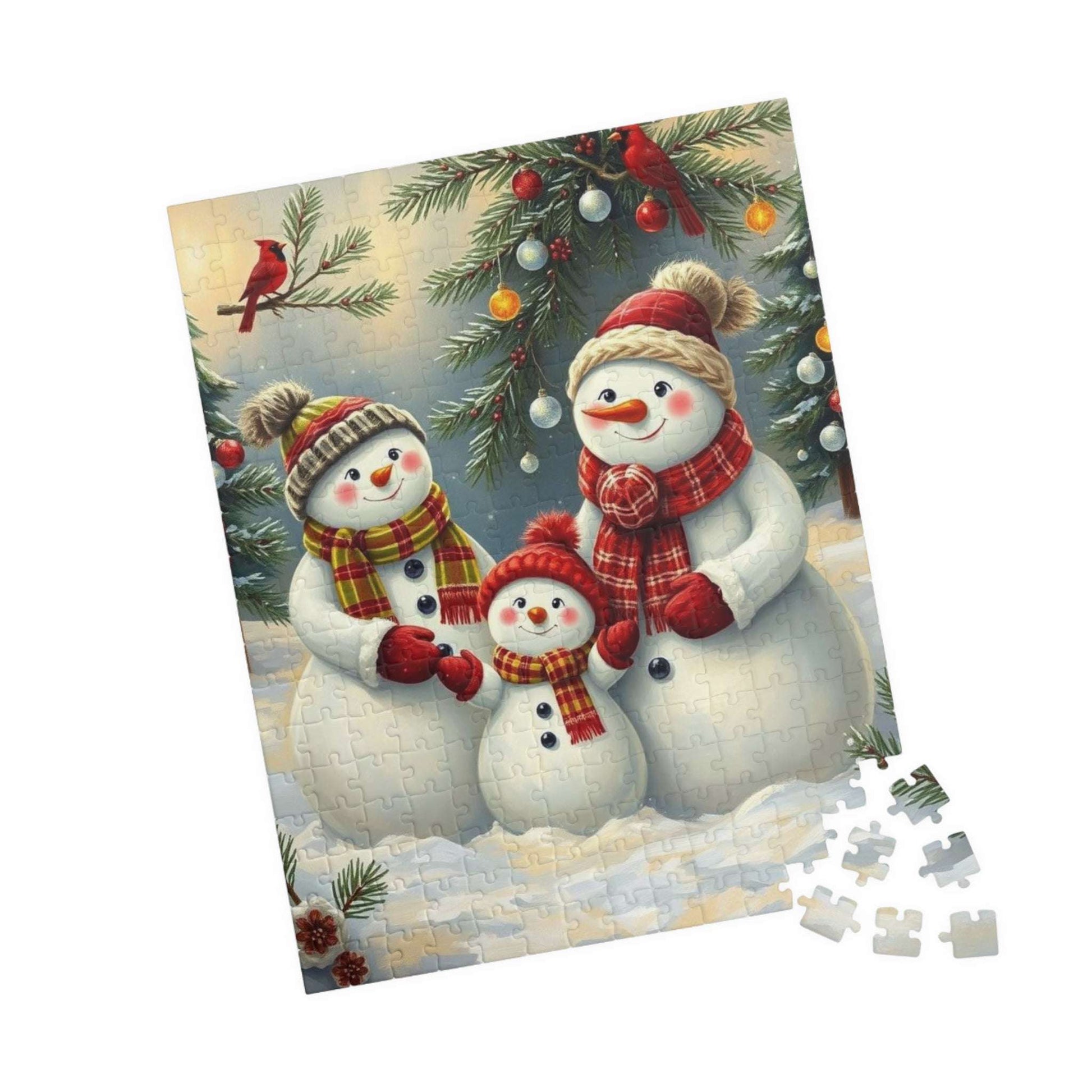 Snowman Family Jigsaw Puzzle for Adults, 110/252/520/1014-piece Christmas Puzzle
