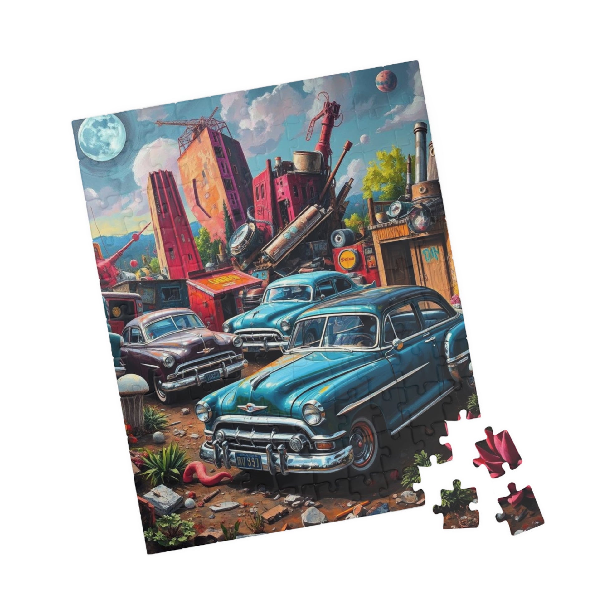 Vintage Car Jigsaw Puzzle - Retro Automobile Artwork, Nostalgic Vehicle Puzzle The Puzzle Chest