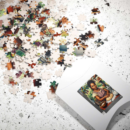 The Artisan Baker Jigsaw Puzzle - Black Woman Kneading Bread, Afrocentric Art, African American Cooking Chef Puzzle The Puzzle Chest