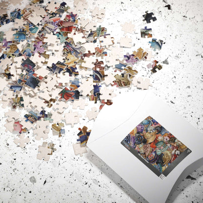 Church Hat Collage Jigsaw Puzzle – Overlapping Vintage Hats with Flowers, Ribbons, and Retro Style Puzzle The Puzzle Chest