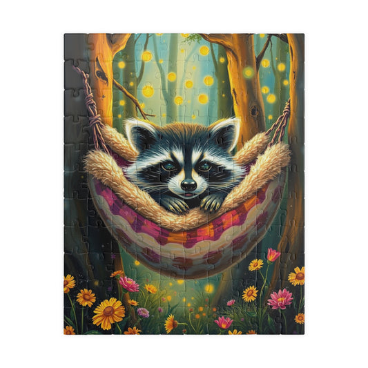 Whimsical Raccoon Puzzle, 110-1014-Piece, Nature-Themed Fun Family Activity, Gift for Animal Lovers, Cozy Home Entertainment, Brain Teaser 110 pcs (Vertical) Puzzle The Puzzle Chest