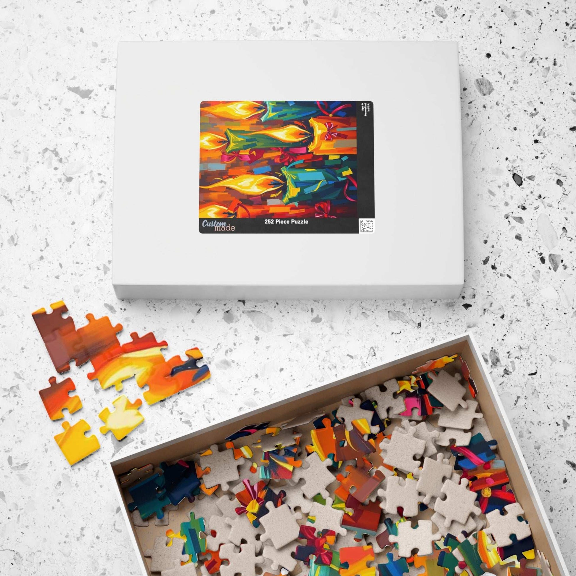 Candlelight Jigsaw Puzzle for Adults - Cozy Abstract Candle Art Christmas Theme
