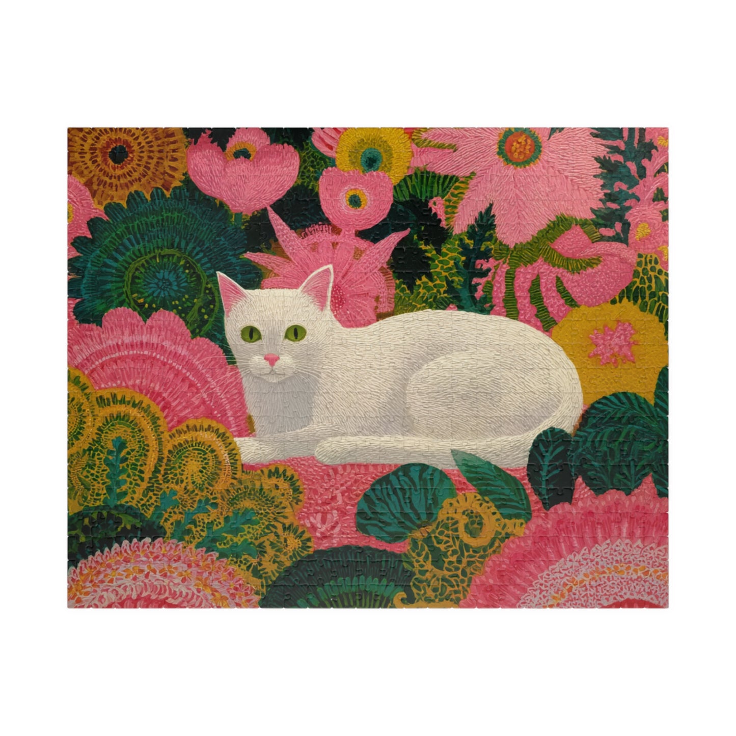The Garden Cat – Bright Fauvist Garden Jigsaw Puzzle, Animal Theme Nature and Cat Art Puzzle, Matisse-Inspired Puzzle The Puzzle Chest