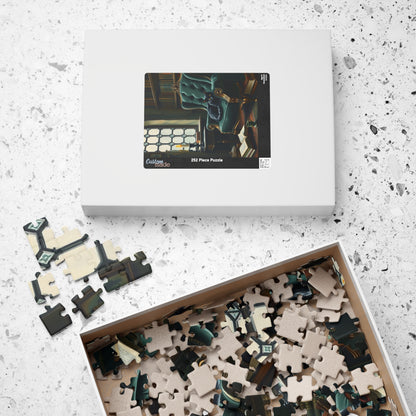 Cozy Gothic Cat Library Puzzle, 110/252/520/1014-Piece Solo Game, Gift Idea for Dark Fantasy Art Enthusiast and Cat Lover, Relaxing Activity Puzzle The Puzzle Chest