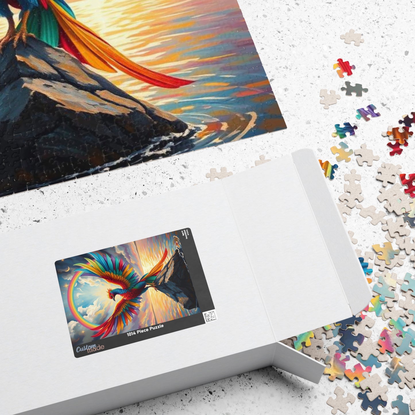Rise in Rainbow Flame Jigsaw Puzzle, Colorful Phoenix Puzzle, Firebird Puzzle, LGBTQ Gift for Adult Pride Month Birthday Holiday Fun Puzzle The Puzzle Chest