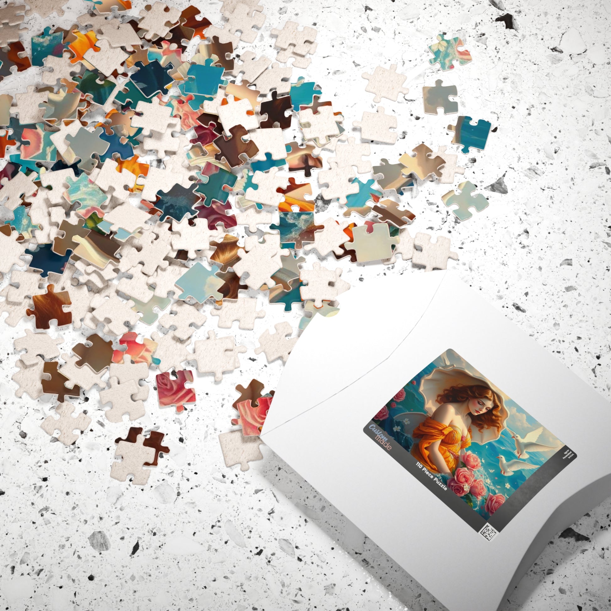 Aphrodite Jigsaw Puzzle Featuring Seashells Doves and Roses, Gift for Art Lovers, Relaxing Activity, Home Entertainment, Birthday Present Puzzle The Puzzle Chest
