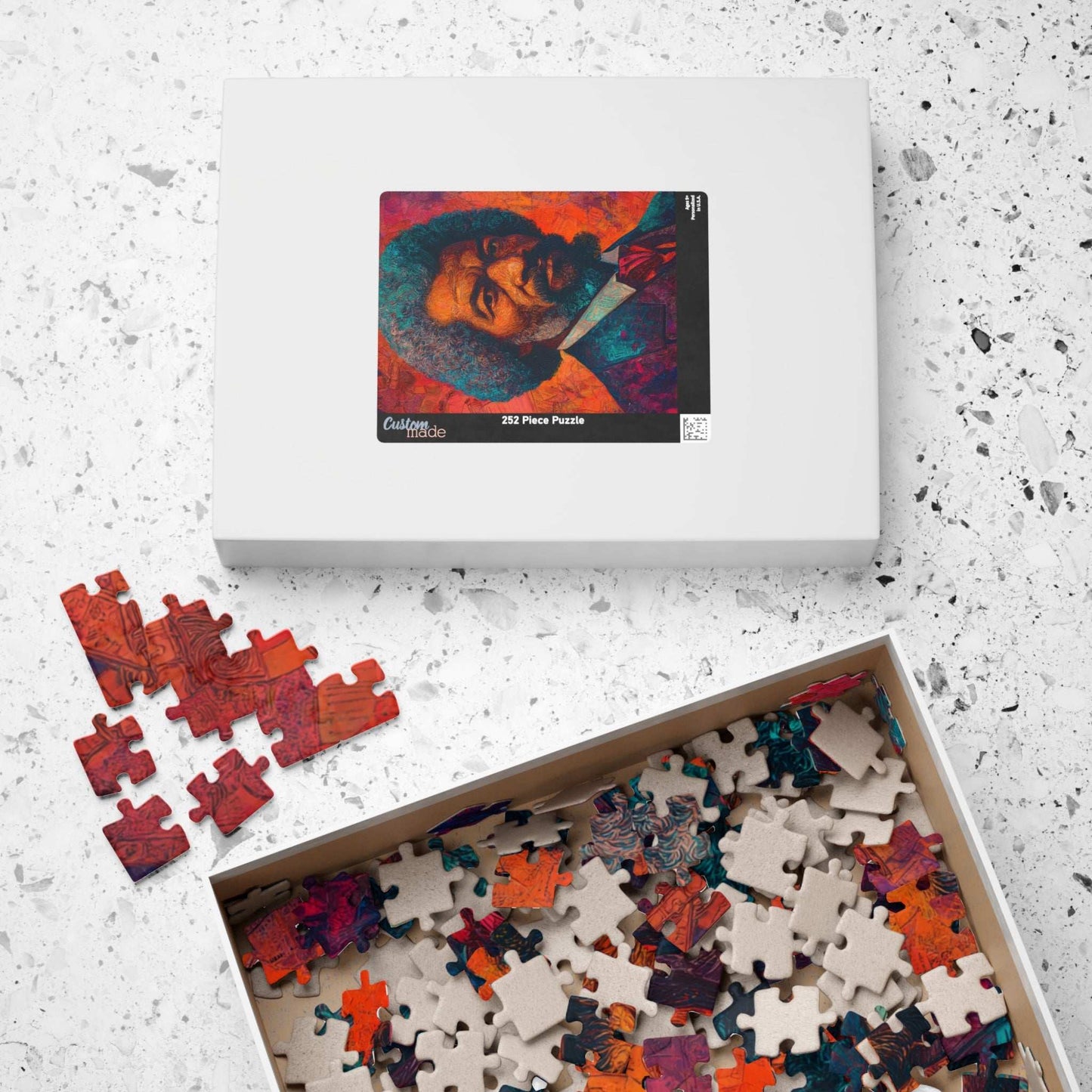 Frederick Douglass Afrocentric Jigsaw Puzzle – Vibrant Black History Puzzle, Colorful Mural-Style Artwork of Historical African American Leader, Educational Gift Puzzle The Puzzle Chest