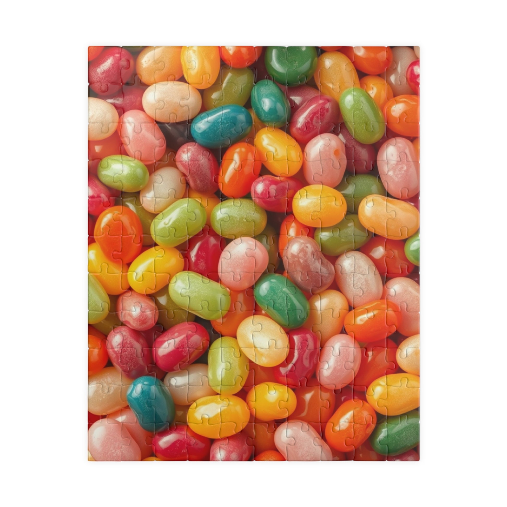 Chaotic Jelly Beans Puzzle, Vibrant Sweets-Themed Jigsaw, Bright Colorful Food Collage, Family Activity, Quiet Pastime, Foodie Puzzle Lover 110 pcs (Vertical) Puzzle The Puzzle Chest