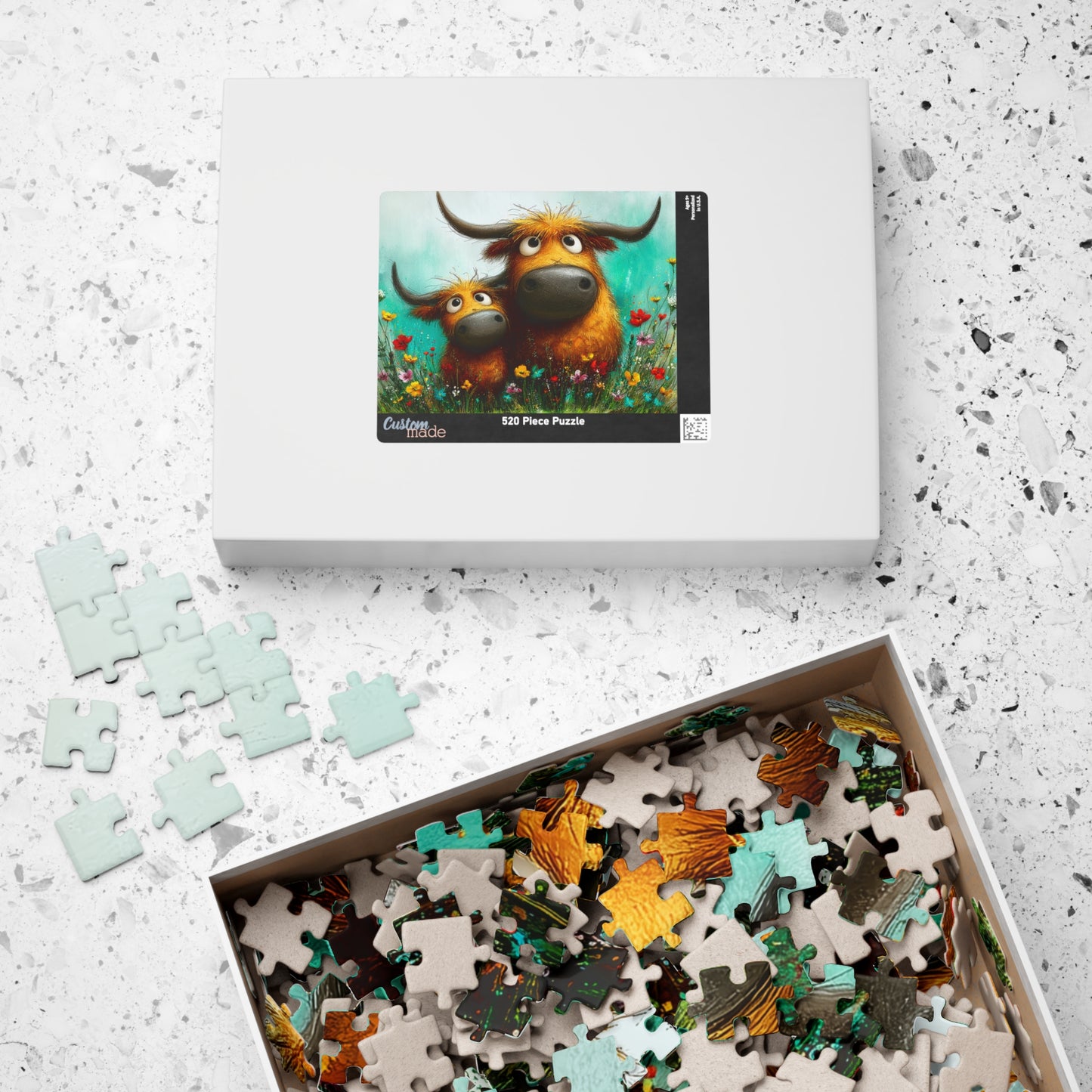 Whimsical Highland Cows Puzzle | 110/252/520 Piece Jigsaw Puzzle The Puzzle Chest
