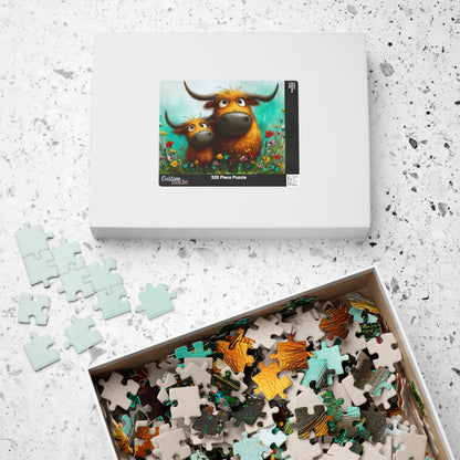 Whimsical Highland Cows Puzzle | 110/252/520 Piece Jigsaw Puzzle The Puzzle Chest
