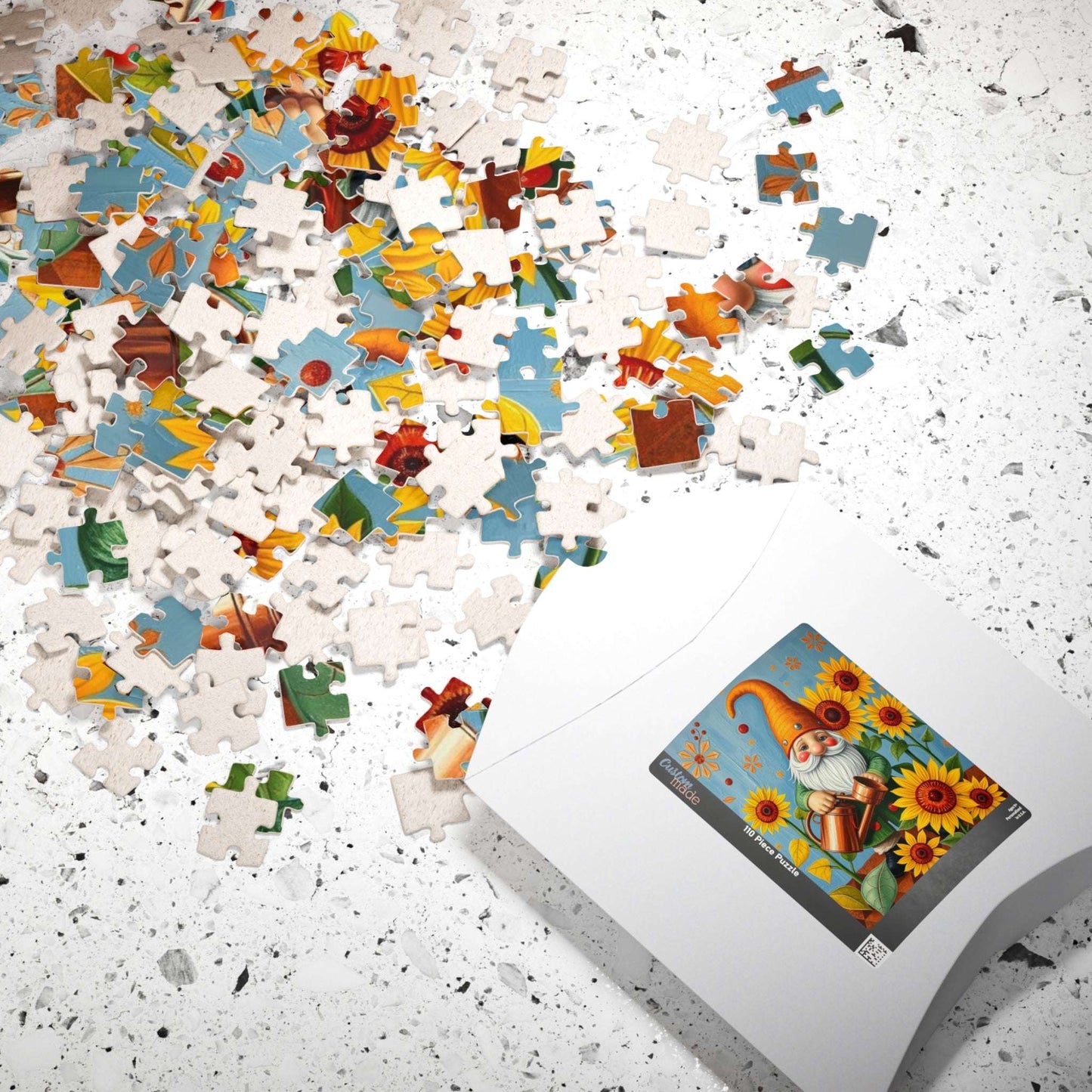 Nordic Gnome Gardening Sunflowers – Scandinavian Folk Garden Jigsaw Puzzle Puzzle The Puzzle Chest