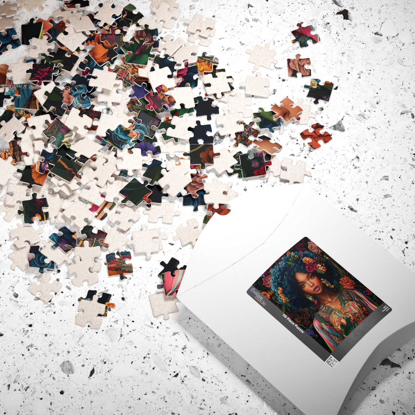 Afro Floral Portrait Puzzle | 110-1014 Piece Art Jigsaw