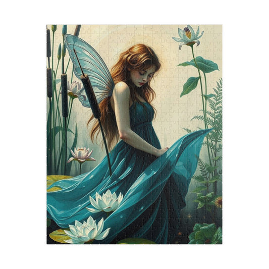 Lily Pond Secrets Fairy Puzzle, 110/252/520/1014-piece Fantasy Art Adult Jigsaw Game, Nature Lover Gift for Friend Holiday Birthday