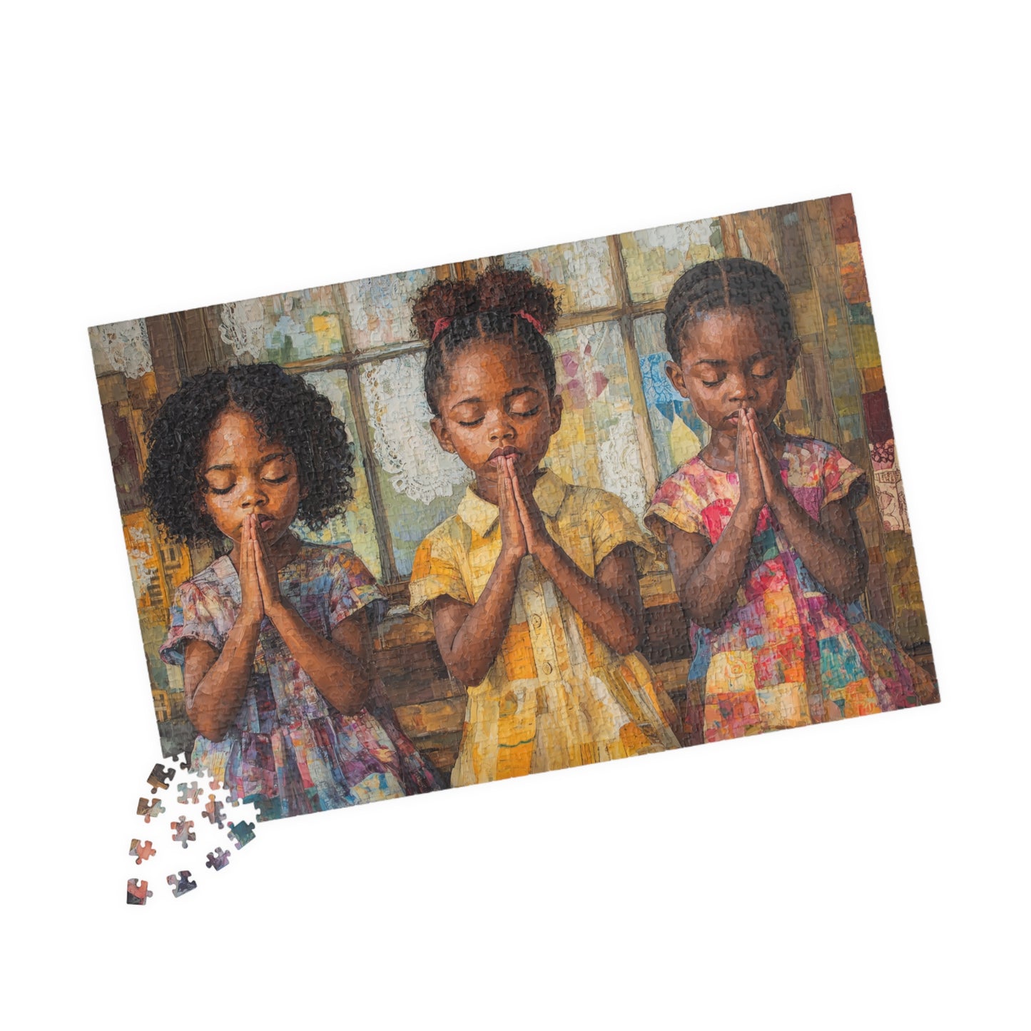 Praying African American Children Puzzle | Afrocentric Jigsaw Puzzle 110-1014 Pieces