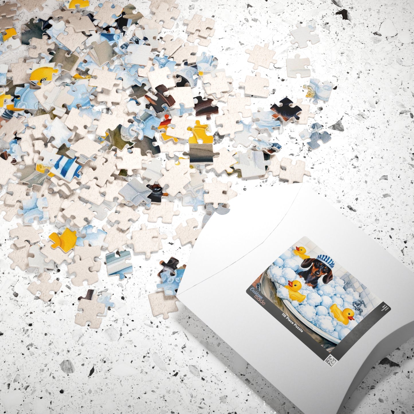 Cute Dachshund in Bath Puzzle, Relaxing Family Activity, Fun Gift for Dog Lovers, Perfect for Kids, Stress Relief Game, 110 to 1014-piece
