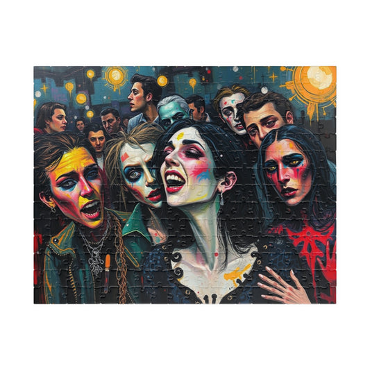 Gothic Party Jigsaw Puzzle, Artistic Puzzle for Adult Entertainment, Ideal for Game Night Solo Fun, Creative Outlet, Gift for Dark Art Lover 252 pcs (Horizontal) Puzzle The Puzzle Chest