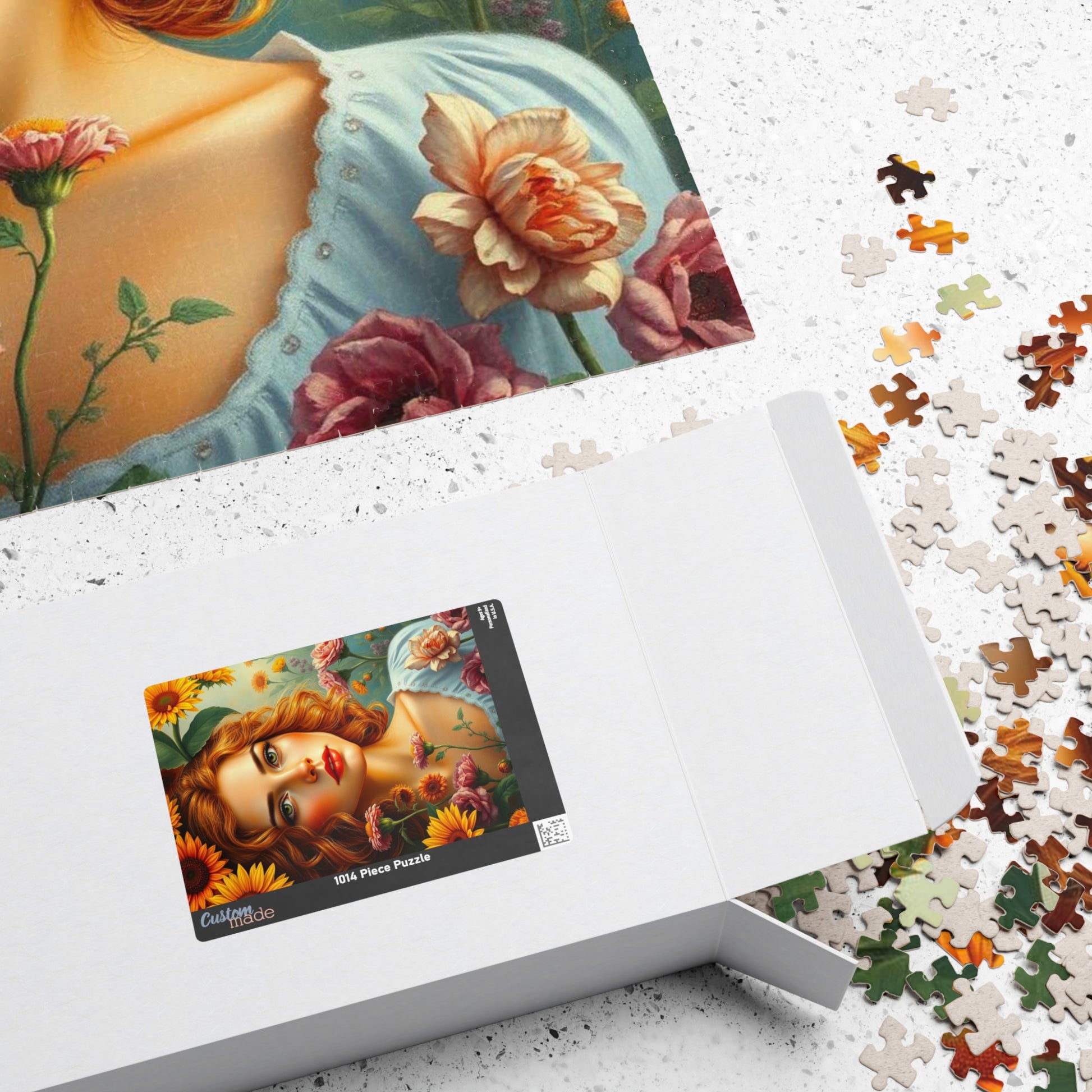 Sunflower Muse Jigsaw Puzzle for Adults, Woman Floral Portrait, Creative Hobby Puzzle Gift for Friends and Family, Fun Challenge Puzzle The Puzzle Chest
