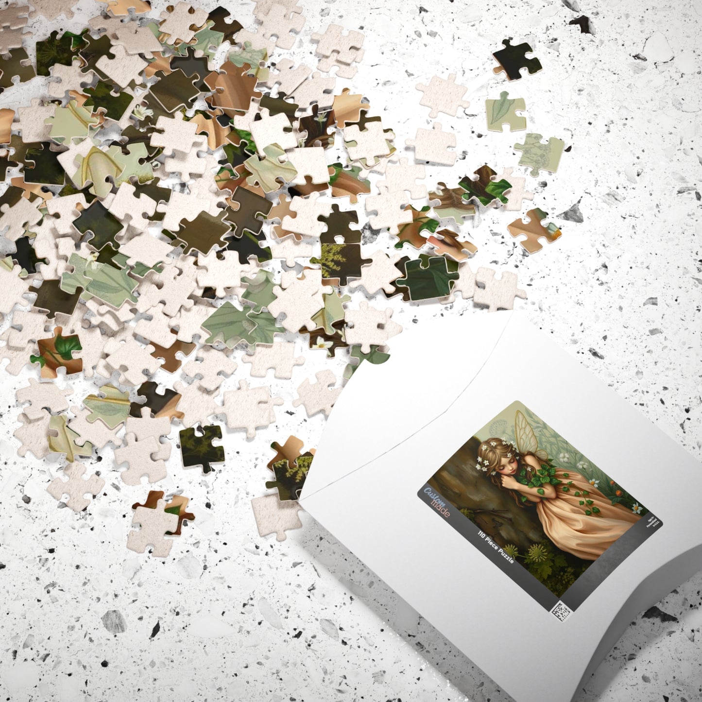 Thoughtful Woodland Fairy Puzzle - Peach Gown, Mossy Tree, Forest Scene, 110-1014 Piece Jigsaw, Gift for Nature Lover, Family Fun Activity Puzzle The Puzzle Chest