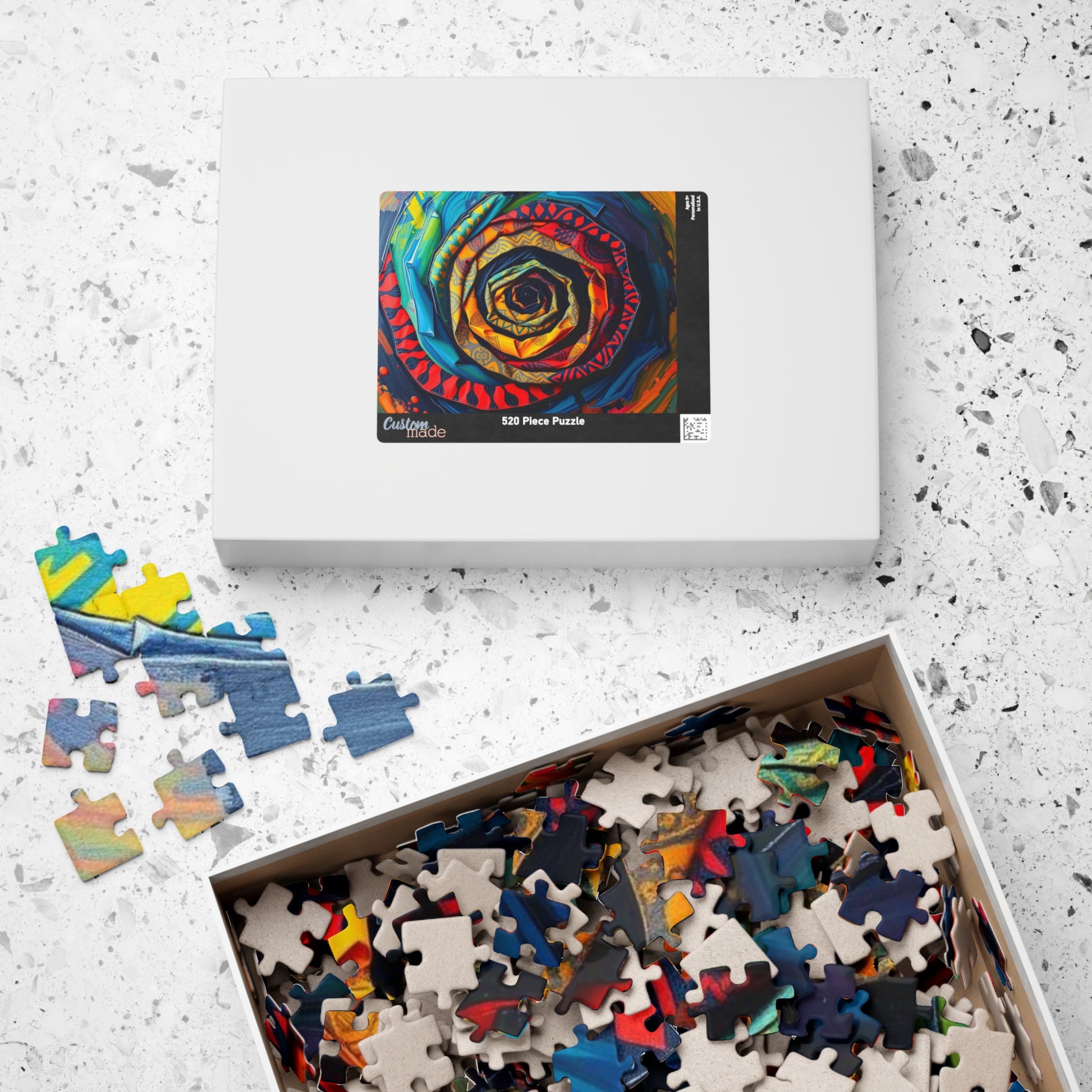 Colorful Spiral Rose Puzzle, 110-1014 pieces Abstract Jigsaw, Stress Relief Game, Gift for Adults, Family Game Night, Mindful Art Therapy Puzzle The Puzzle Chest