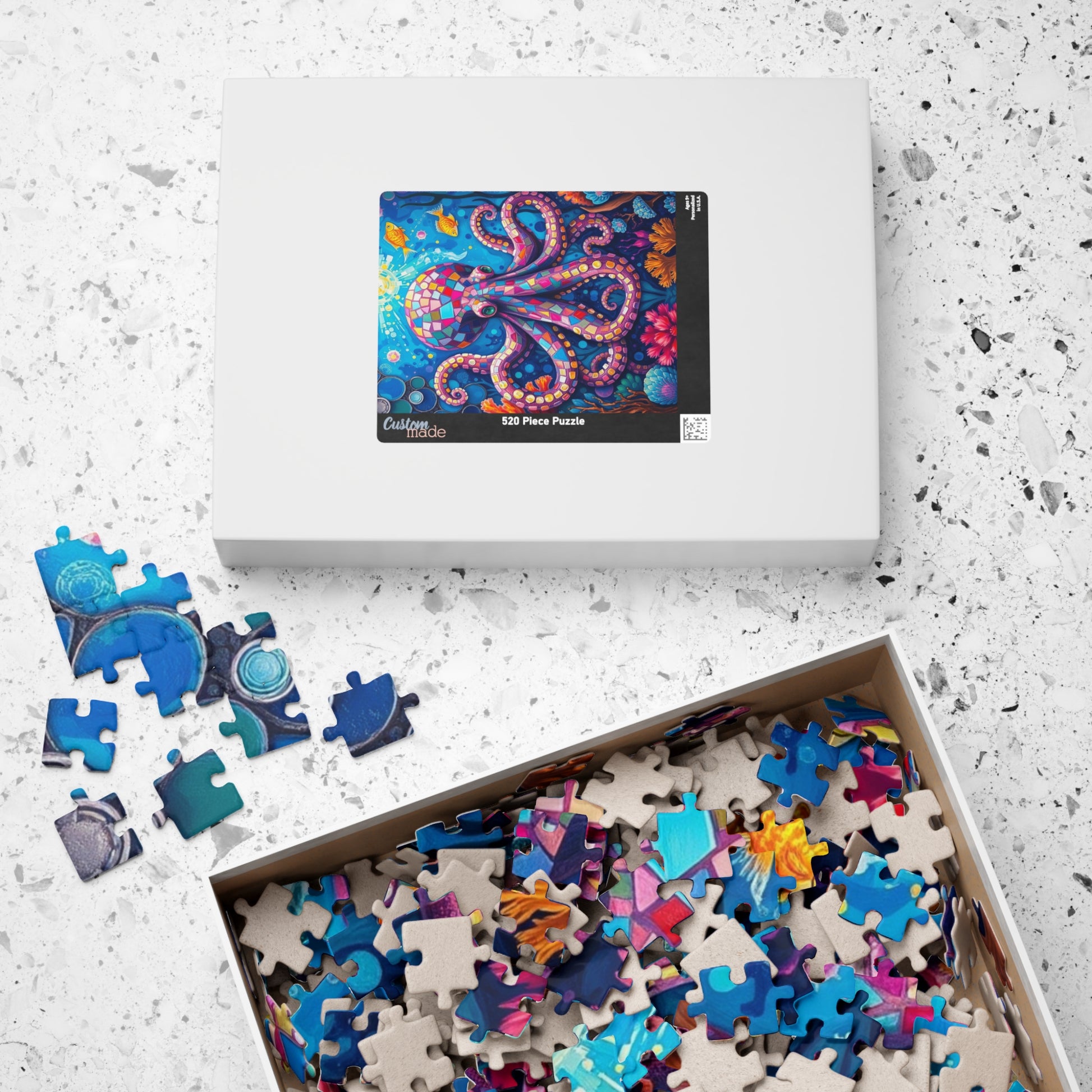 Mosaic Octopus Deep Sea Puzzle, Ocean-Themed Coral Reef and Fish Scene, Vibrant Marine Jigsaw Game for Adults and Teens, Ocean Lover Gift Puzzle The Puzzle Chest