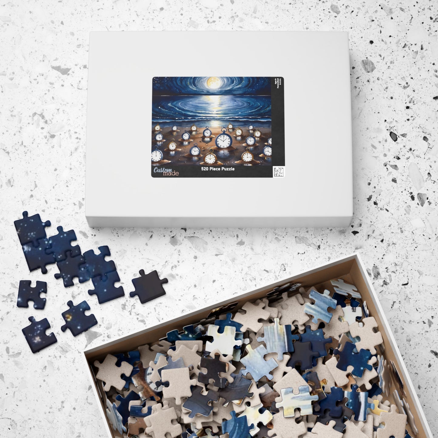 Fantasy Jigsaw Puzzle, Weirdcore Night Beach Scene 252 520 1014 Piece Game, Gift for Puzzle Lovers, Mindfulness Activity Stress Relief Hobby Puzzle The Puzzle Chest