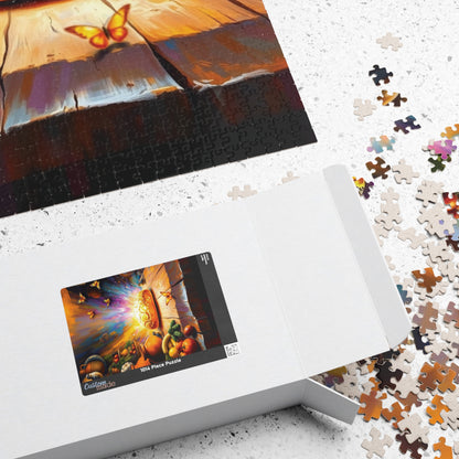 Bread of Life Jigsaw Puzzle, Glowing Bread with Birds Butterflies, Christian Symbolism Faith-Based Game, Gift for Religious Puzzle Lovers