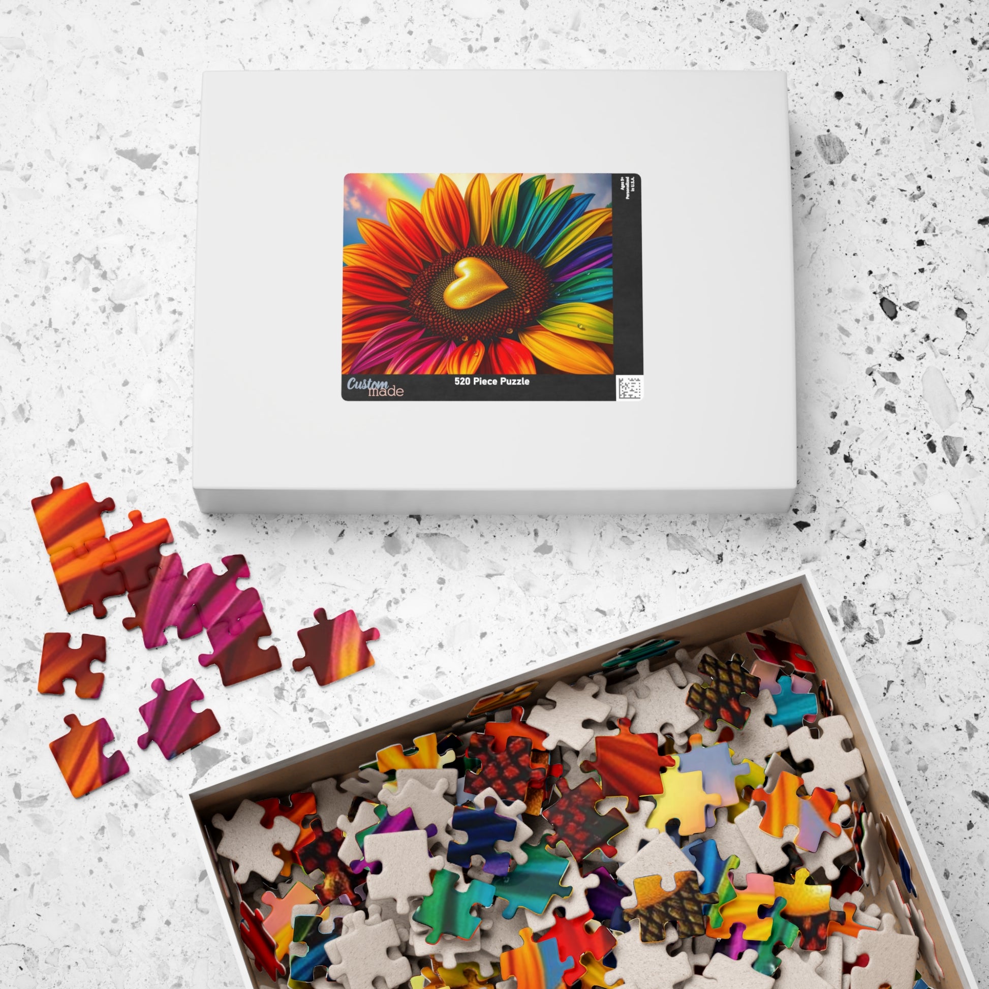 Pride in Bloom: Rainbow Sunflower Jigsaw Puzzle, LGBTQ+ Holiday Birthday Gift for Nature Lover, Family Time, and Celebrations Puzzle The Puzzle Chest