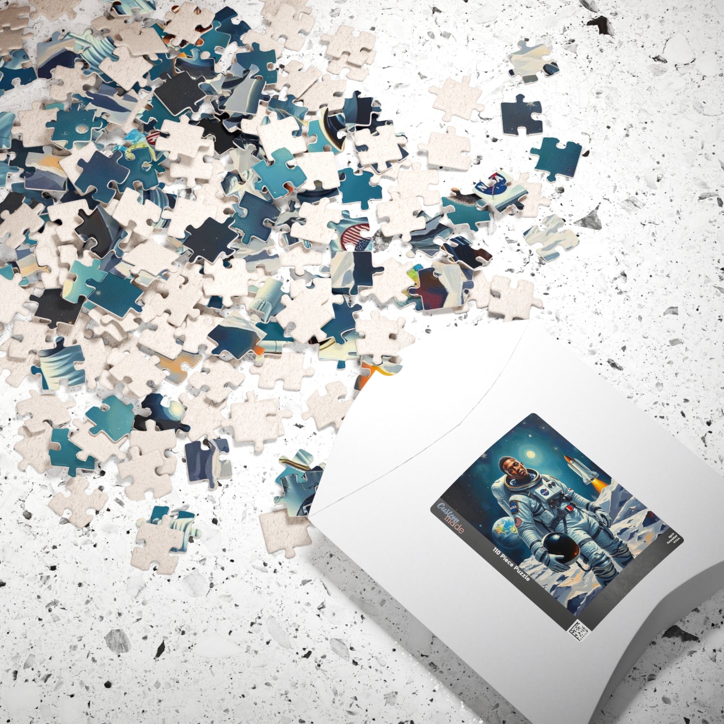 Afrocentric Astronaut Puzzle, African American Man Space Theme Black Art Jigsaw Game, Puzzle Lover Holiday Gift, Family Bonding Activity