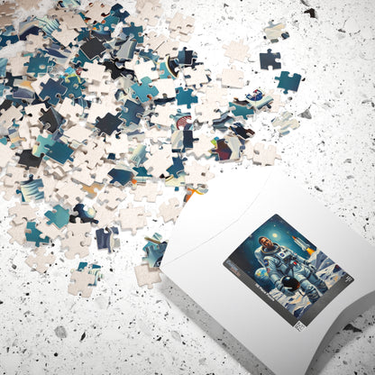 Afrocentric Astronaut Puzzle, African American Man Space Theme Black Art Jigsaw Game, Puzzle Lover Holiday Gift, Family Bonding Activity