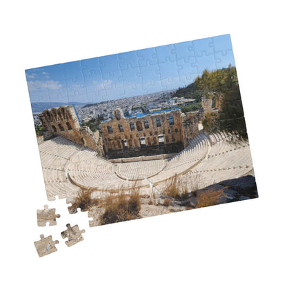 Athens Ancient Theater Puzzle - The Oden of Herodes Atticus, Realistic Historical Landmark Jigsaw Game, Greek Architecture 110 pcs (Horizontal) Puzzle The Puzzle Chest