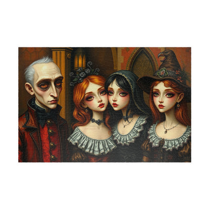 Gothic Art Jigsaw Puzzle, Mysterious Family Dark Art Theme, Perfect for Halloween, Cozy Nights, Family or Solo Fun, Puzzle Enthusiast Gift 1014 pcs (Horizontal) Puzzle The Puzzle Chest