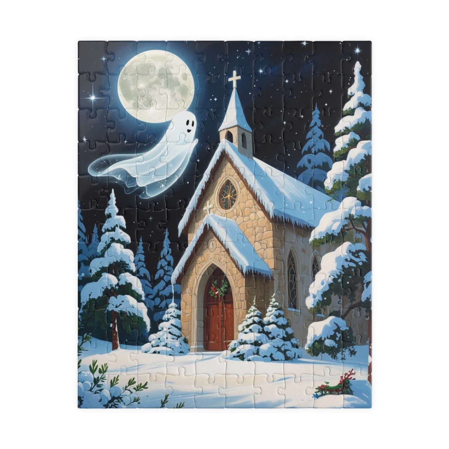 Silent Night Specter Jigsaw Puzzle - Winter Ghost Scene, 110-1014 Piece Halloween Puzzle