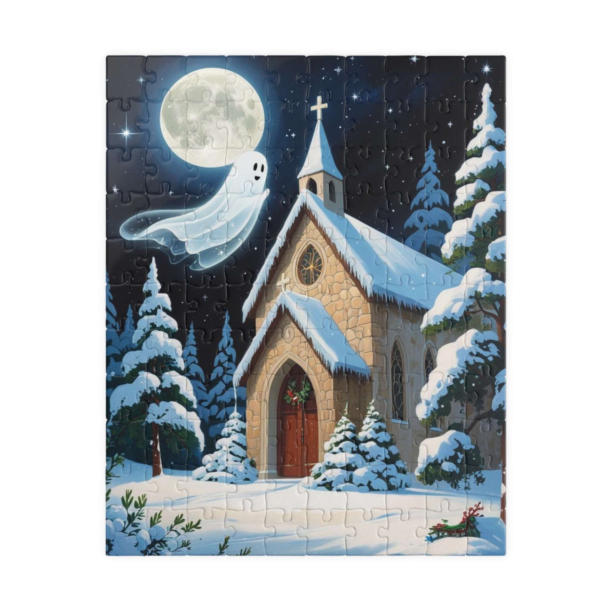 Silent Night Specter Jigsaw Puzzle - Winter Ghost Scene, 110-1014 Piece Halloween Puzzle