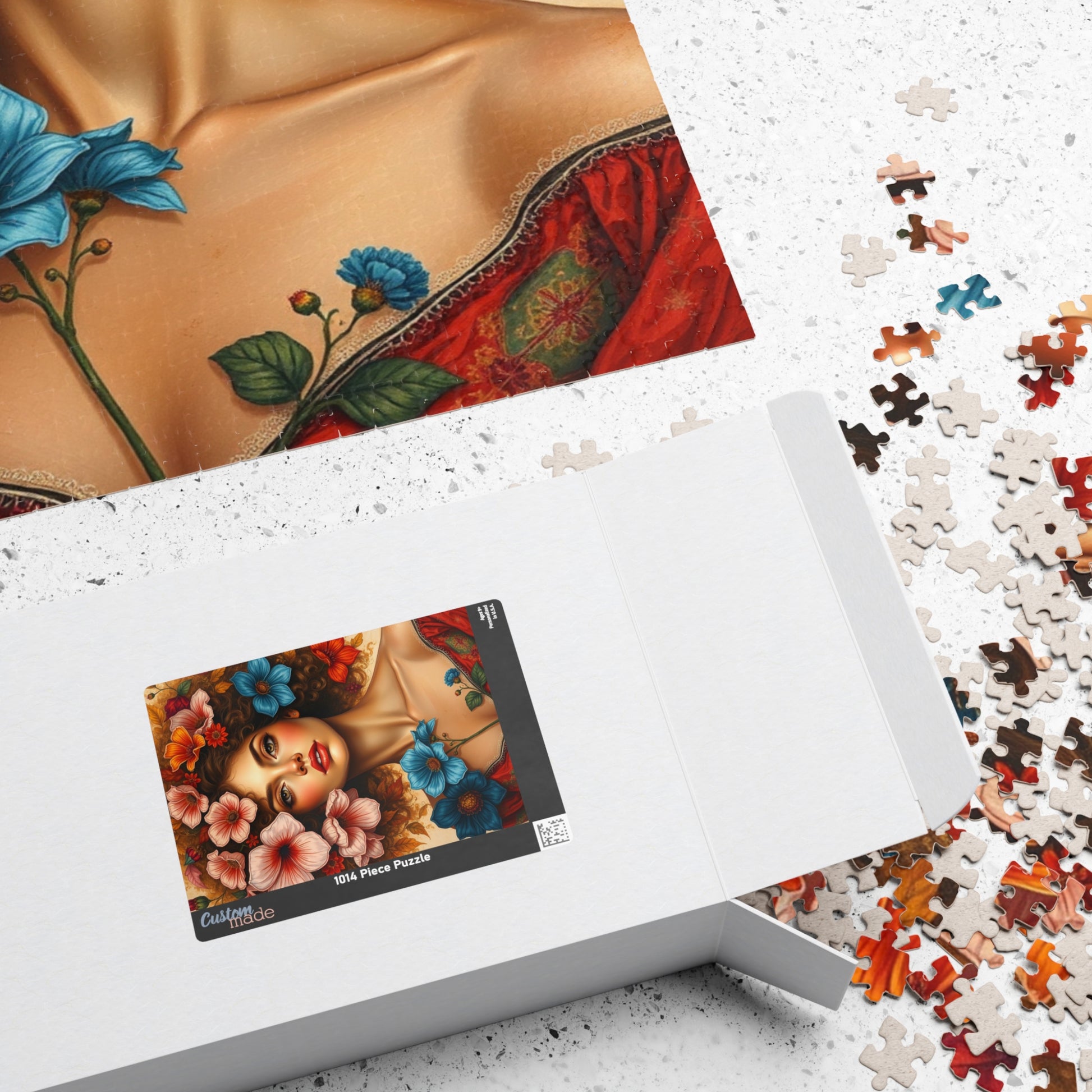 Floral Woman Puzzle, Portrait Art Jigsaw Puzzle for Adults, Unique Gift for Friends, Home Entertainment, Mindfulness Game, Relaxing Activity Puzzle The Puzzle Chest