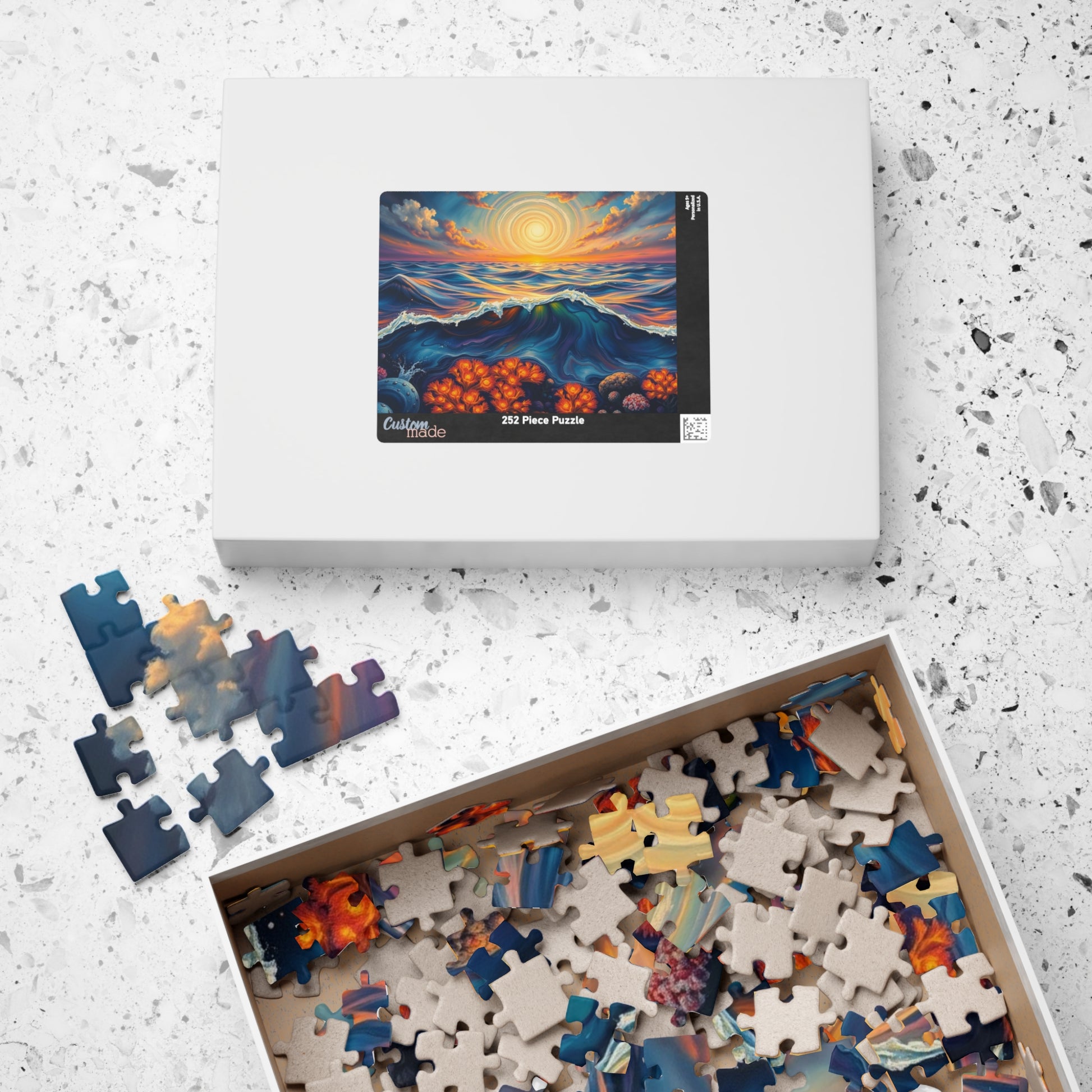 Ocean Sunset Jigsaw Puzzle, 110, 252, 520, 1014-piece Landscape, Family Game Night, Gift for Beach Lover and Friends Puzzle The Puzzle Chest