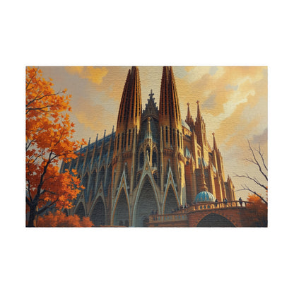 Autunm Sagrada Familia Puzzle, Famous Landmark Iconic Barcelona Church, Travel-inspired Jigsaw, Architecture Lover Gift, Mindful Activity 1014 pcs (Horizontal) Puzzle The Puzzle Chest