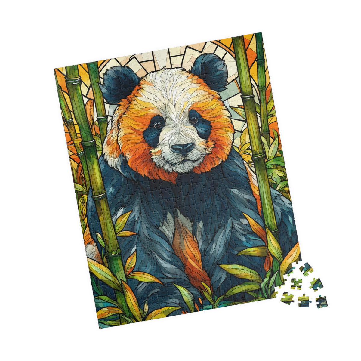 Stained Glass Style Red Panda Puzzle | Animal Jigsaw Puzzle 110-1014 Pieces 520 pcs (Vertical) Puzzle The Puzzle Chest